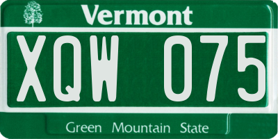 VT license plate XQW075