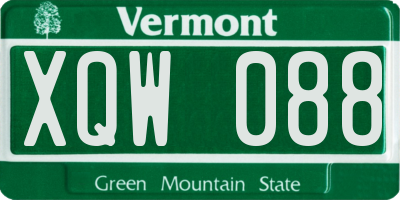 VT license plate XQW088