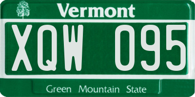 VT license plate XQW095