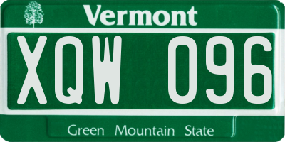 VT license plate XQW096