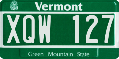 VT license plate XQW127