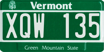 VT license plate XQW135