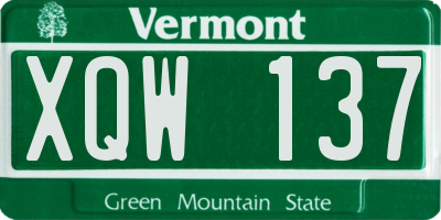 VT license plate XQW137