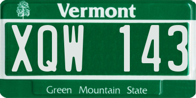 VT license plate XQW143
