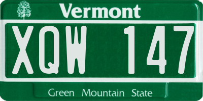VT license plate XQW147