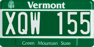 VT license plate XQW155