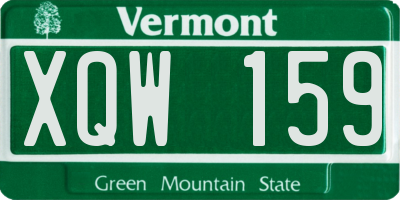 VT license plate XQW159