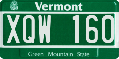 VT license plate XQW160