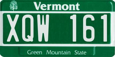 VT license plate XQW161