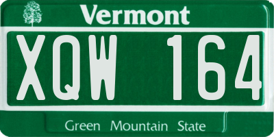VT license plate XQW164