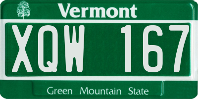 VT license plate XQW167