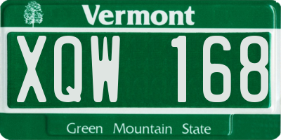 VT license plate XQW168