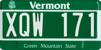 VT license plate XQW171