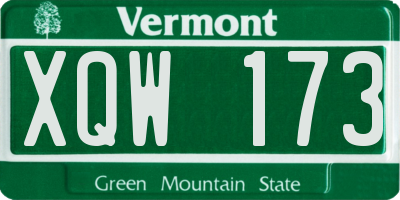 VT license plate XQW173