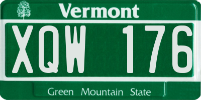 VT license plate XQW176