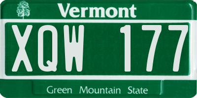 VT license plate XQW177