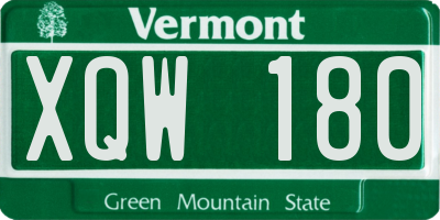 VT license plate XQW180