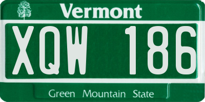 VT license plate XQW186
