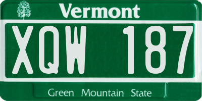VT license plate XQW187