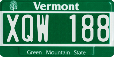 VT license plate XQW188