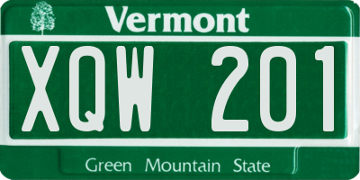 VT license plate XQW201