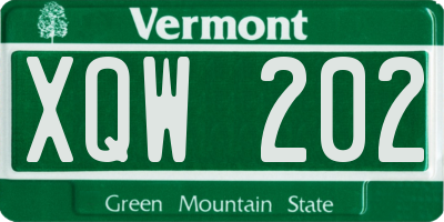 VT license plate XQW202