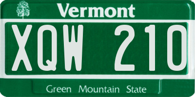 VT license plate XQW210