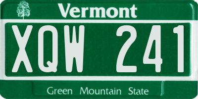 VT license plate XQW241