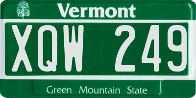 VT license plate XQW249