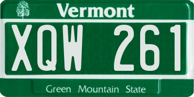 VT license plate XQW261