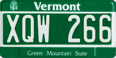 VT license plate XQW266