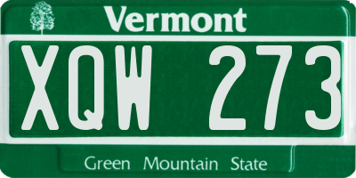 VT license plate XQW273