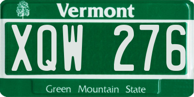 VT license plate XQW276