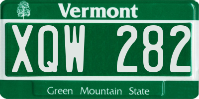 VT license plate XQW282