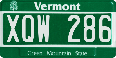 VT license plate XQW286