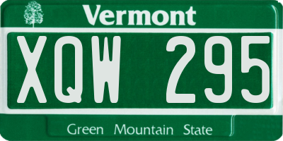 VT license plate XQW295
