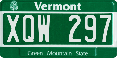 VT license plate XQW297