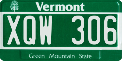 VT license plate XQW306
