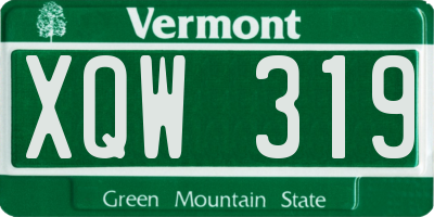 VT license plate XQW319