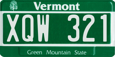 VT license plate XQW321
