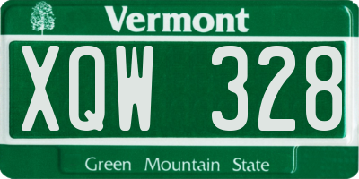 VT license plate XQW328