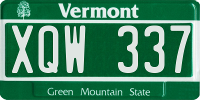 VT license plate XQW337