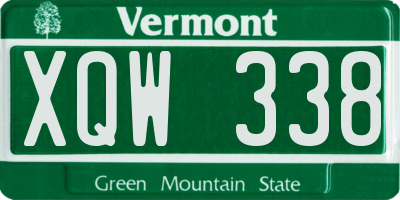 VT license plate XQW338