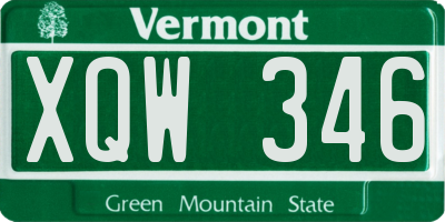 VT license plate XQW346