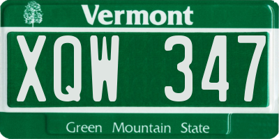 VT license plate XQW347