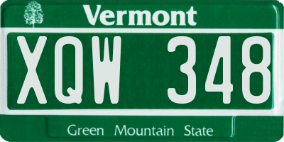 VT license plate XQW348