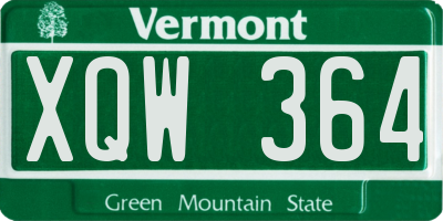 VT license plate XQW364