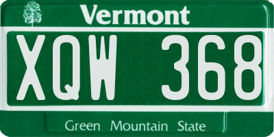 VT license plate XQW368