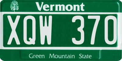 VT license plate XQW370