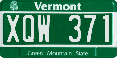 VT license plate XQW371